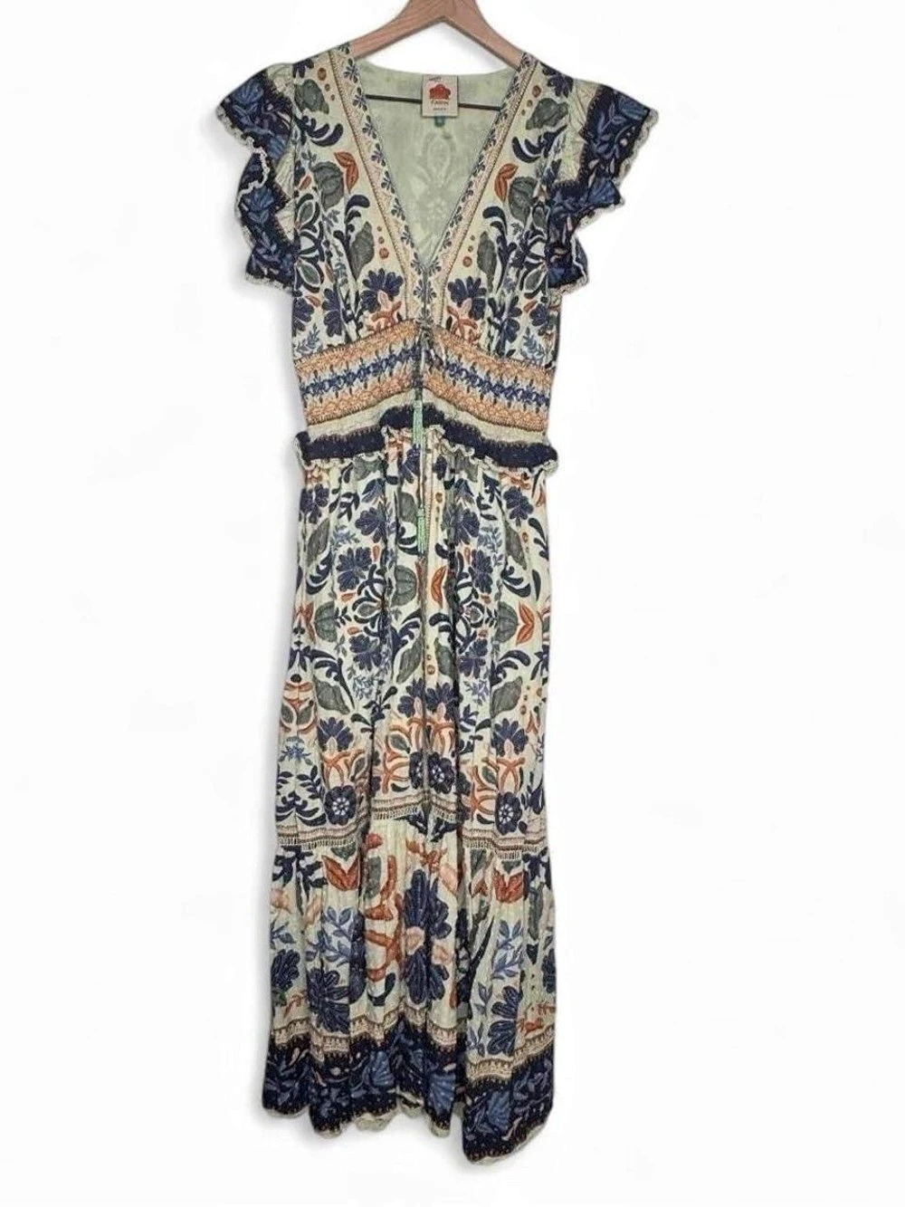 FARM RIO - OCEAN TAPESTRY MAXI DRESS
